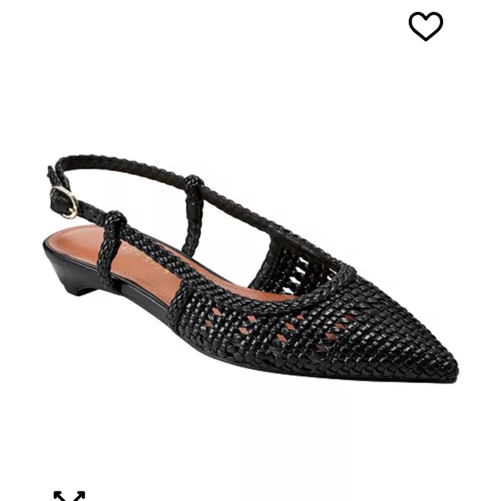 Marc Fisher Black Woven Slingback Flats - Kelysa style